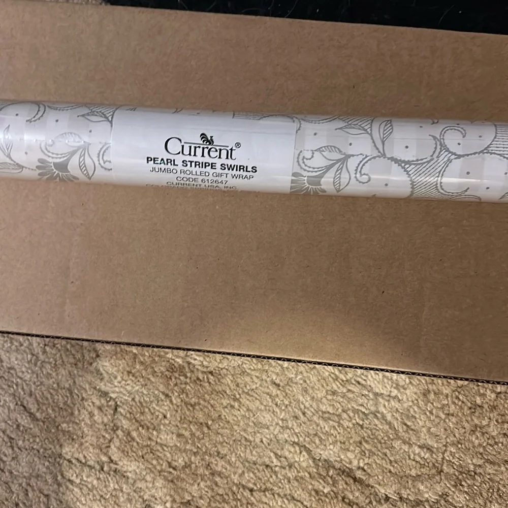 Wedding/Bridal shower, pearl stripe swirls wrapping paper new 23” x 32’